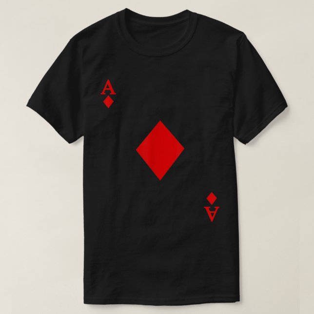 Ace of Diamond Deck of Cards Halloween Costume  T-Shirt (Design Front)