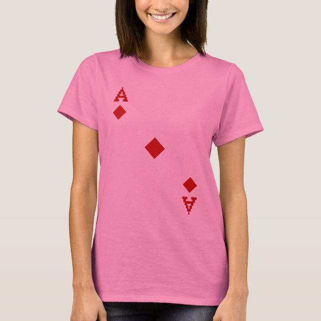 Ace of Diamonds Pixelated Diamonds T-Shirt (Front)
