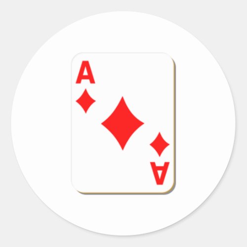 Ace of Diamonds Playing Card Classic Round Sticker