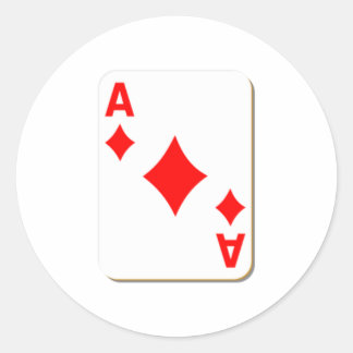Ace of Diamonds Playing Card Classic Round Sticker