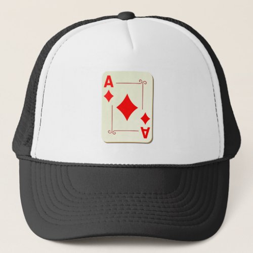 Ace of Diamonds Playing Card Trucker Hat