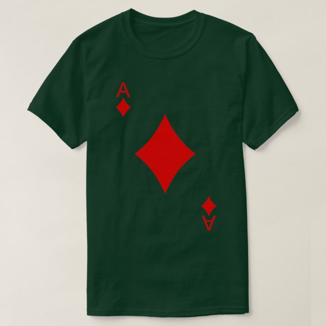 Ace Of Diamonds Playing Cards Poker  T-Shirt (Design Front)