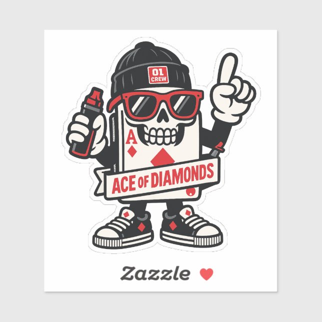 Ace of Diamonds Street Mascot — High-Roller Editio Sticker (Sheet)