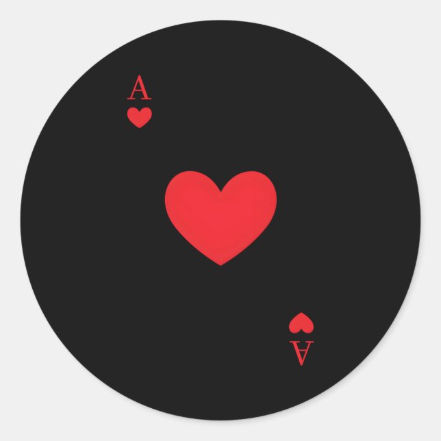 Ace Of He Playing Cards Halloween Classic Round Sticker (Front)
