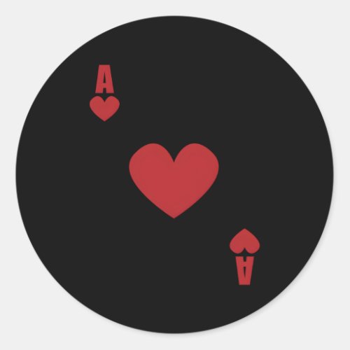 Ace Of He Poker Card Blackjack Texas Holdem Poker  Classic Round Sticker