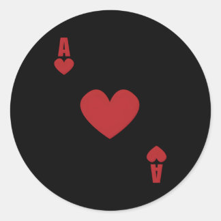 Ace Of He Poker Card Blackjack Texas Holdem Poker Classic Round Sticker