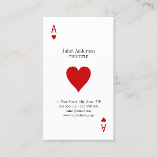Ace Of Hearts business card