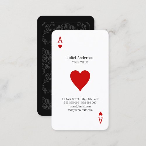 Ace Of Hearts business card
