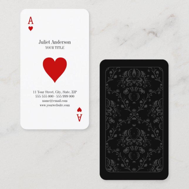 Ace Of Hearts business card (Front/Back)