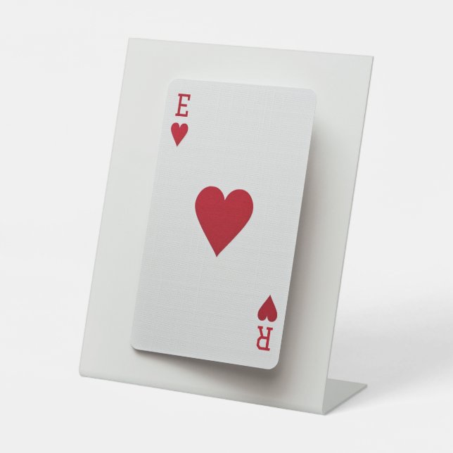 Ace of Hearts Card - Initials Sign (Front)