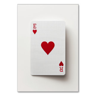 Ace of Hearts Card - Initials Table Card