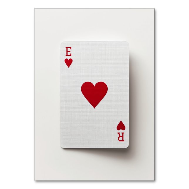 Ace of Hearts Card - Initials Table Card (Front)