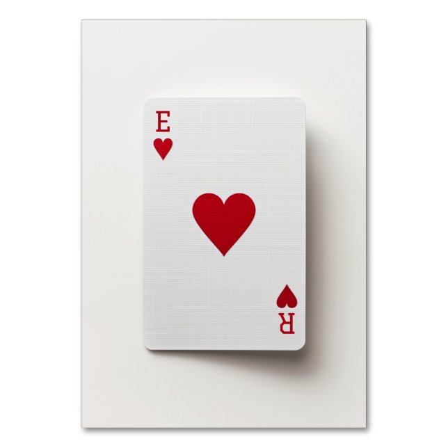 Ace of Hearts Card - Initials Table No (Front)