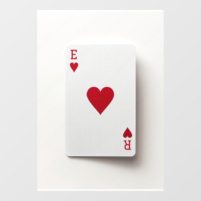 Ace of Hearts Card - Personalized Initials Floor Decals (Front)