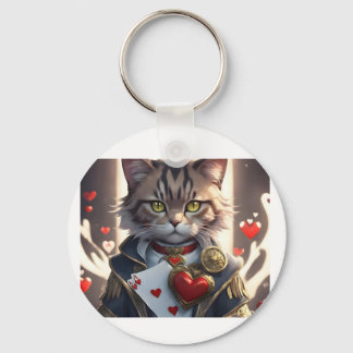 Ace of Hearts Cat Keychain