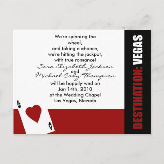 Ace of Hearts Destination Vegas Wedding Invitation