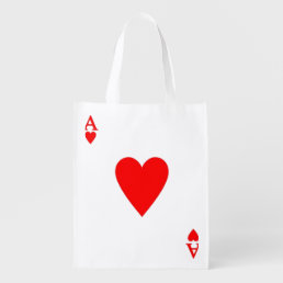 Ace of Hearts Grocery Bag