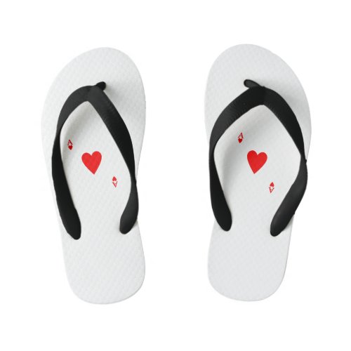 Ace of Hearts Kids Flip Flops