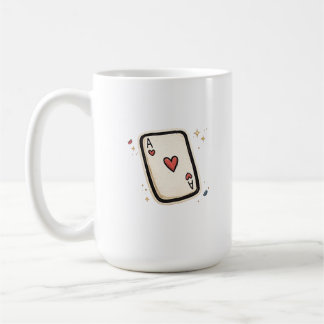 Ace of Hearts Minimal Playing Card Art Coffee Mug