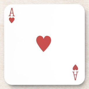 Ace of Hearts Playing Card coaster