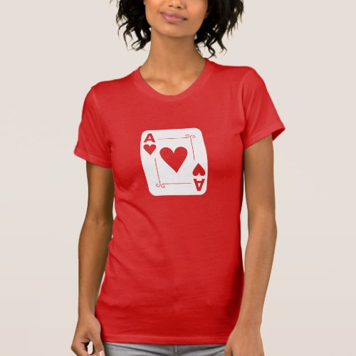 Ace of Hearts Playing Card Romanic T_Shirt