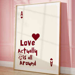 Ace of Hearts Playing Card Wall Art Romantic Art