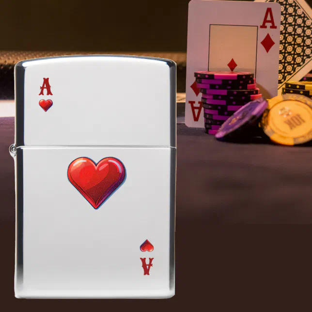 Ace of Hearts Playing Card Zippo Lighter