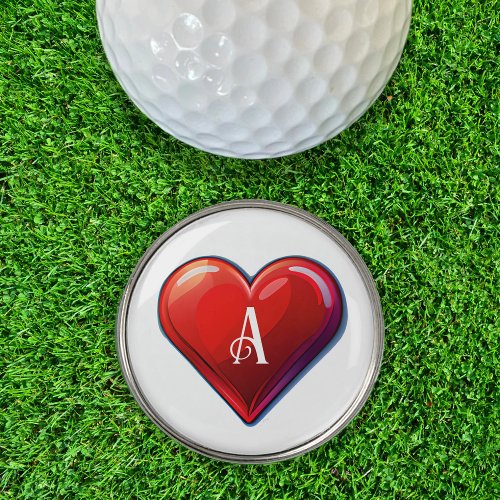 Ace of Hearts Red Casino Deck of Playing Cards Golf Ball Marker