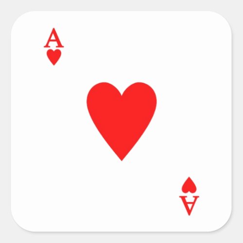 Ace of Hearts Square Sticker