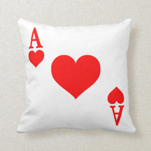 Ace of Hearts Throw Pillow
