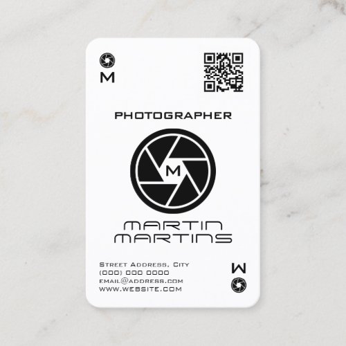 Ace of lens white business card