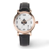 Magic Top Hat Ace of Spades Minimalist Watch - Black & Gold Ace of Spades Watch | Zazzle main image 3