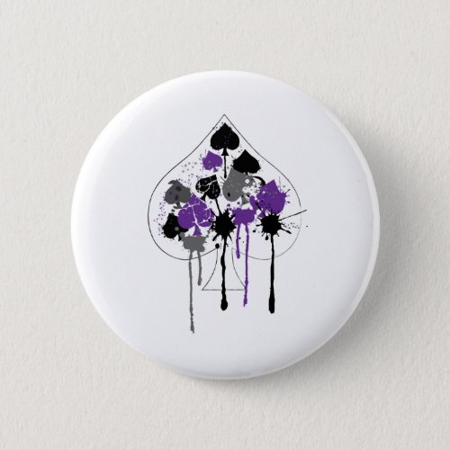 Ace of Spades Aromantic Asexual Pride Button