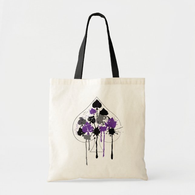 Ace of Spades Aromantic Asexual Pride Tote Bag (Front)