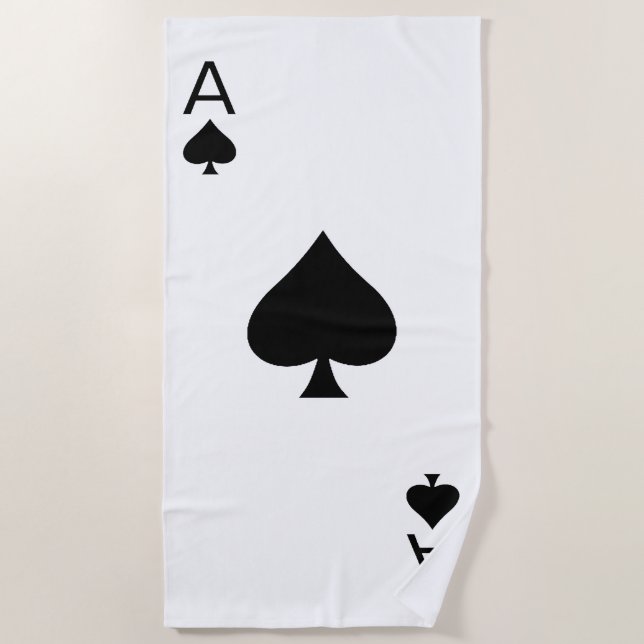 Ace of Spades Beach Towel (Front)