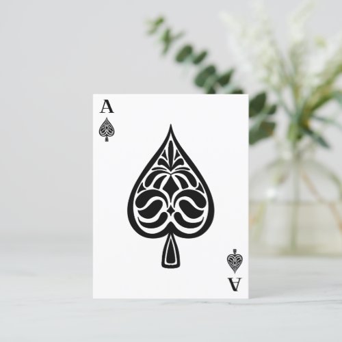 Ace of Spades Black and White Playing Card