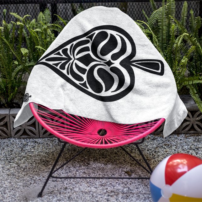 Ace of Spades Black and White Playing Card Beach Towel (Creator Uploaded)
