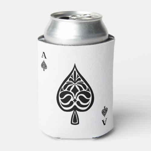Ace of Spades Black and White Playing Card Can Cooler