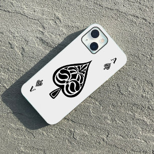 Ace of Spades Black and White Playing Card Case-Mate iPhone 14 Case
