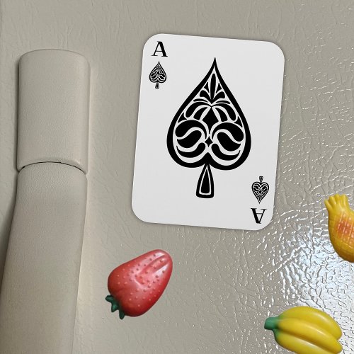 Ace of Spades Black and White Playing Card Magnet