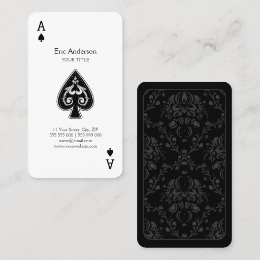 Customizable Ace Of Spades business card