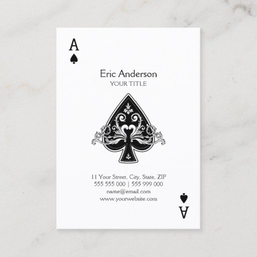 Customizable Ace Of Spades business card