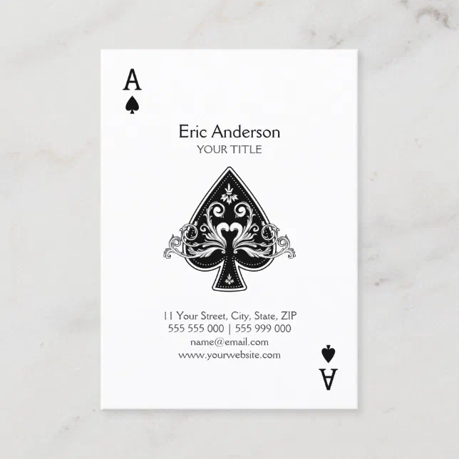 Ace Of Spades Business Card | Zazzle