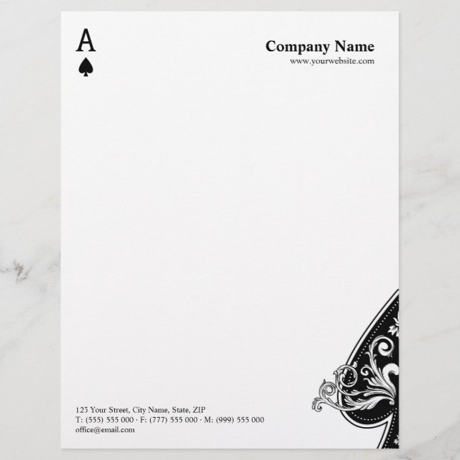 Ace of Spades business letterhead (Front)