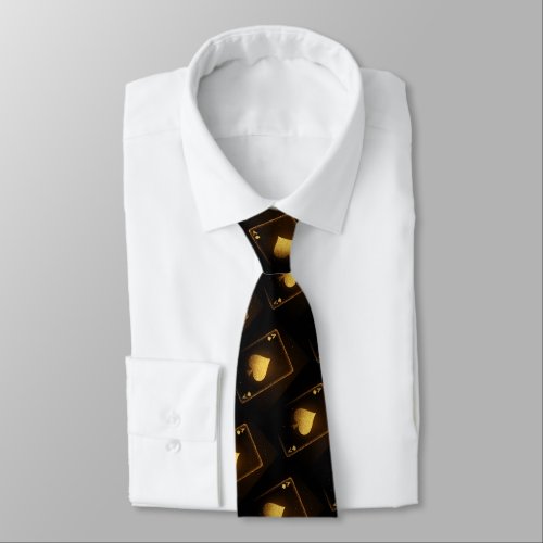 Ace of Spades Card Game Poker Gambling Neck Tie