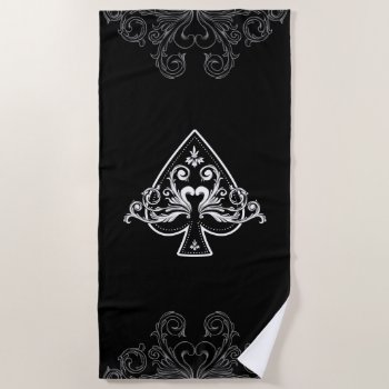 Ace Of Spades Casino Beach Towel by BluePlanet at Zazzle