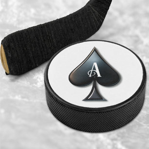 Ace of Spades Casino Deck of Playing Cards Hockey Puck
