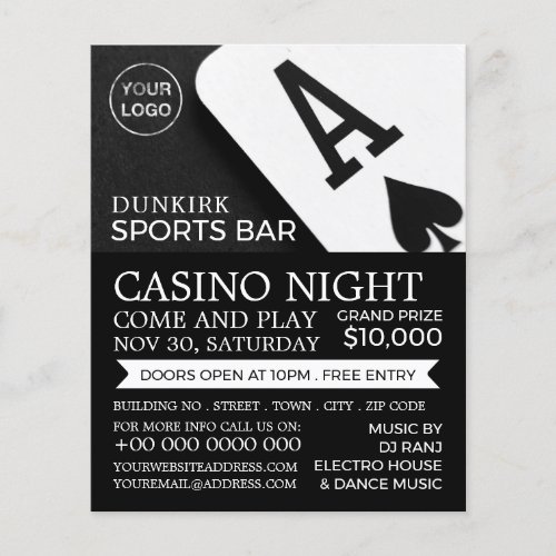 Ace of Spades Casino Night Gaming Industry Flyer