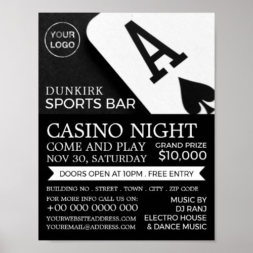 Ace of Spades Casino Night Gaming Industry Poster