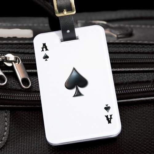 Ace of Spades Casino Poker Deck of Playing Cards Luggage Tag
